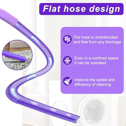 Upgraded Dryer Vent Cleaner Kit: Universal Vacuum Hose Attachment for Lint Removal Fits All Vacuums Cleaner Dryer Cleaning Tools for Clogged Ducts (Purple) - color: Purple