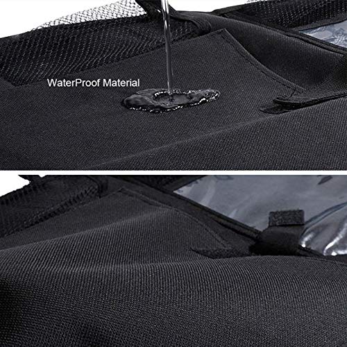 2 Pcs Large Size Car Backseat Organizer with 1 Pcs Trash Garbage Bag, Clear Screen Tablet Holder and 9 Storage Pockets,Foldable Seat Back Protectors for Toys Drinks Book ,Travel Accessories (Black)