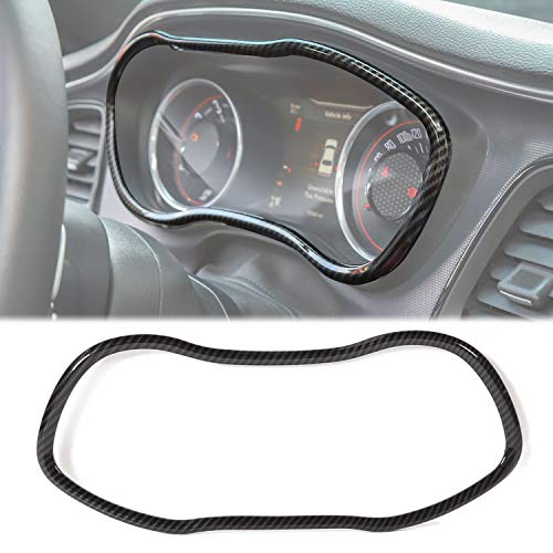 Voodonala for Challenger Dash Trim Dashboard Decoration Carbon Fiber Grain Accessories for Dodge Challenger 2015 up - color: Dash Trim