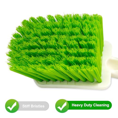 2 Pack Car Wash Brush, Tire Brush for Cleaning Tires, Soft & Stiff Bristle Wheel Cleaner, Car Cleaning Supplies for Wheels, Rims, Carpet, Truck, SUV, Moto, RV, Motorcycle - color: Green