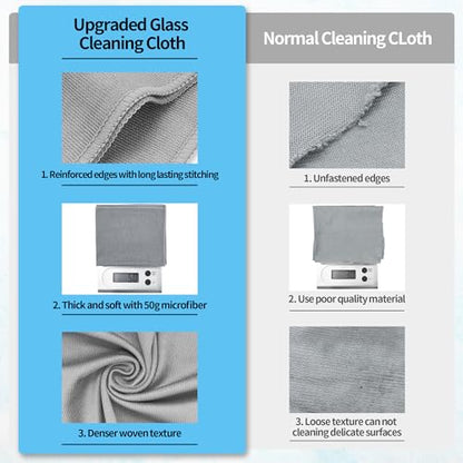 Microfiber Cleaning Cloth - 10 Pack Glasses Cleaning Cloth, 16" x 14" Window Cleaning Rags, Streak Free Lint Free Polishing Cloths Wipes for Eye Glass, Stainless Steel, Windshield, Grey - color: Grey, size: 10 Pk-16" X 14"