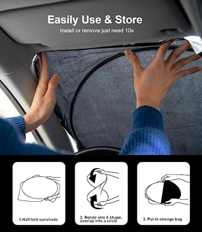 Custom Windshield Sunshade for Audi A4 A5 & S5 RS5 2018-2022 2023 2024 2025 Front Window Shades Cover for Windshield Sun Visor Screen Protector 210T Reflective Blocks UV Rays Cool Car Accessories - size: For Audi A4 A5 & S5 Rs5 2018-2024