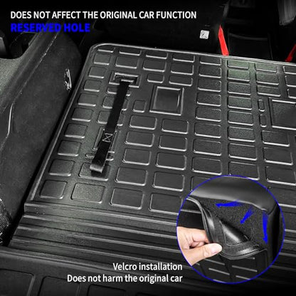 Rongtaod Cargo Mat Compatible with 2020-2025 Kia Telluride (Not for 2027) Cargo Liner Trunk Mat TPE All Weather Back Seat Cover Protector 2024 Telluride Accessories (Trunk Mat with Backrest Mat) - color: Trunk Mat with Backrest Mat