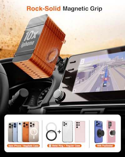 Magnetic Phone Holder for Honda Accord 2018 2019 2020 2021 2022 (10th Gen): for Magsafe Car Screen Mount Accessories Compatible with Touchscreen, All Phone iPhone, 360° Rotation Dashboard Stand - style: for 2018-2022 Accord