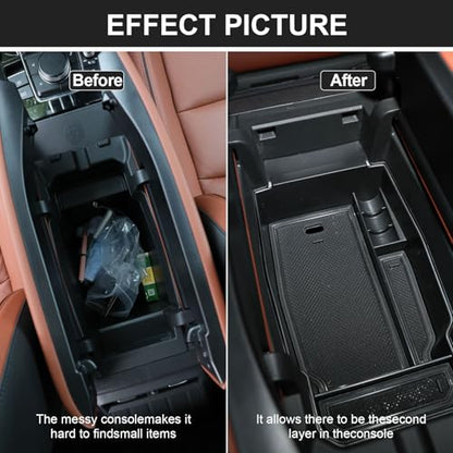Center Console Organizer for 2023 2024 2025 Mazda CX-50 and and CX50 Hybrid Accessories, for Mazda CX50 CX 50 2023 2024 2025 Armrest Insert Container ABS Secondary Storage Box - size: 1 Pcs