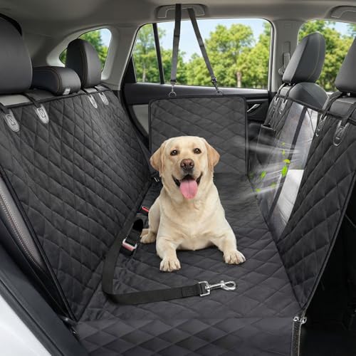 Victoper Dog Car Seat Cover, Heavy Durable Dog Seat Cover for Back Seat, 100% Waterproof Scratch Proof Nonslip Dog Hammock for Car with Side Flap, Pet Back Seat Covers Large 60" W x 64" L - color: Black, size: XL- (60*64 )