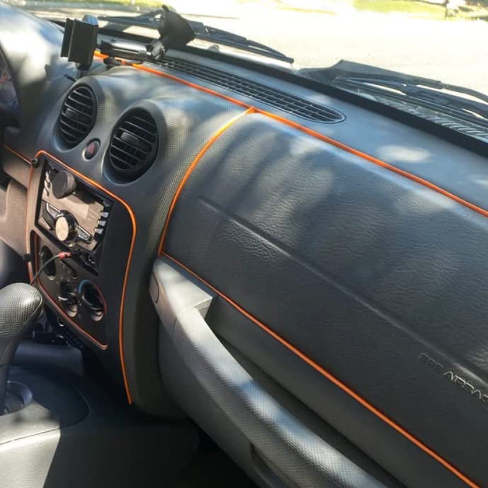 Orange Car Interior Decorative Molding Door Panel Dashboard Gap Trim Strip (16Ft) - size: 16Ft
