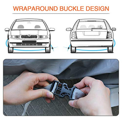 uxcell 3XXL+ PEVA Car Cover Outdoor Waterproof Breathable Snow Heat Resistant 570 x 190 x 160cm
