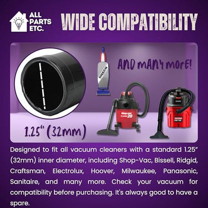 2-Pack Crevice Tool for Vacuum Cleaner, 1.25” Wet/Dry Vacuum Attachment, 8” Length, Compatible with Shop Vac, Bissell, Nutone, Eureka, Beam & Central Vacuums - color: Crevice Tool 9"