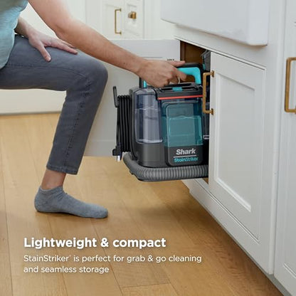 Shark StainStriker Portable Carpet & Upholstery Cleaner with On-Board Self-Cleaning, Spot, Stain, & Odor Eliminator, Includes 2 Cleaning Tools, 2 Cleaning Solutions, Charcoal, PX221BRN - style: StainStriker w/ Onboard Self-Cleaning