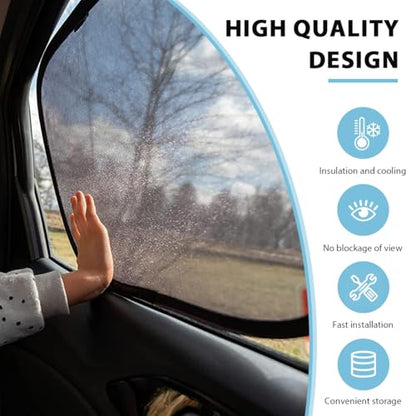 2PCS Car Window Shade, Auto Side and Rear Window Sunshade with Suction Cups, Foldable Sun Glare and UV Rays Protection Vehicle Sunshade Cover for Baby Child, Car Accessories