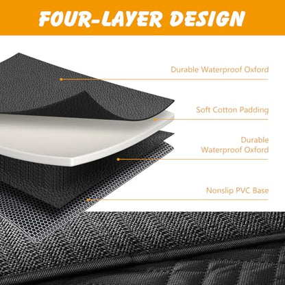 ondware Dog Car Seat Cover for Back Seat, 600D Waterproof Pet Hammock with Mesh Window and Side Flaps, Anti-Slip Dog Seat Protector for Cars, SUVs, Trucks, Scratchproof Easy-Clean