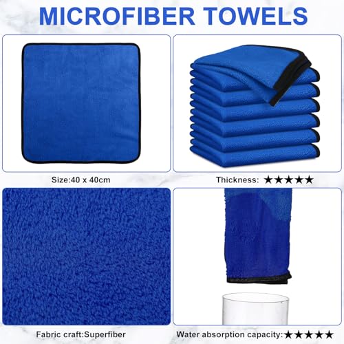 Tallew 40 Pcs Microfiber Towels:16"x16" Microfiber Drying Towels Bulk Micro Fiber Car Cleaning Cloth for Cars Drying Washing Polishing Office Windows Cleaning Household Supplies (Blue) - color: Blue