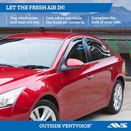 Auto Ventshade [AVS] Outside Mount Rain Guards for 2011 - 2020 Toyota Sienna | Window Vent Visors, 4 pcs. - Smoke | 94365
