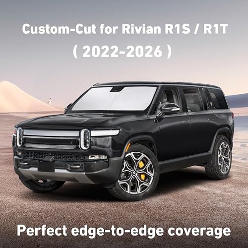 EcoNour Windshield Sunshade Compatible for Rivian R1S / R1T 2022-2024 2025 2026, Sun Visor for Front Windshield & Window Sun Shade Cover, UV Heat Blocker & Protector, Car Accessories - size: For Rivian R1T R1S (2022-2026)