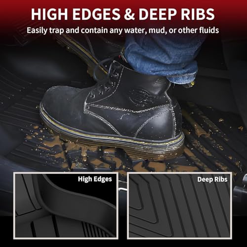 LASFIT 2018-2024 BMW X3 Floor Mats & Trunk Mat, Custom Fit TPE All Weather Car Liners Full Set for x3 30i/M/M40i/M Competition Accessories, Waterproof & Anti-Slip (Don't Fit X3 30e) - size: 2) X3 2018-2024 | Full Set