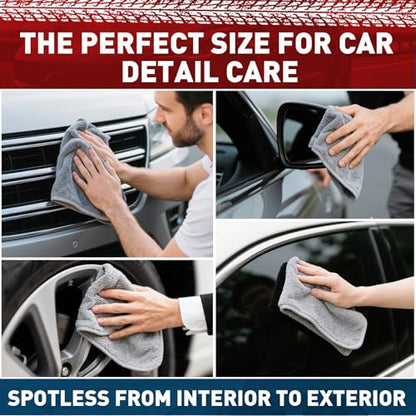 TEAWOO Gray Microfiber Cleaning Cloths Bulk-400 Pack, Gray Microfiber Towels for Cars, Ultra Absorbent Wash Cloths, Lint-Free Streak-Free Microfiber Towels Bulk for Cars, 12x12 inches - size: 400Pack Grey