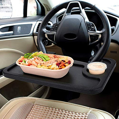 XINDELL Steering Wheel Tray - Food Tray for Eating & Laptop Holder Vehicle Travel Accessories, Front Seat Desk Car Organizer, Compatible with Honda, Jeep, Nissan, Ford, Truck & Van Interiors