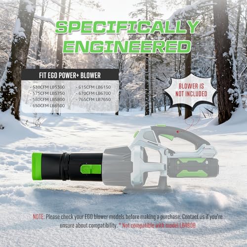 Sealegend Car Drying Nozzle Compatible with EGO Leaf Blower Models 530 575 580 615 650 670 765, Compact Nozzle Attachment for Easy Snow & Leaves Removing, 360°Rotation & Scratch Protection, 9.5 in. - color: Green