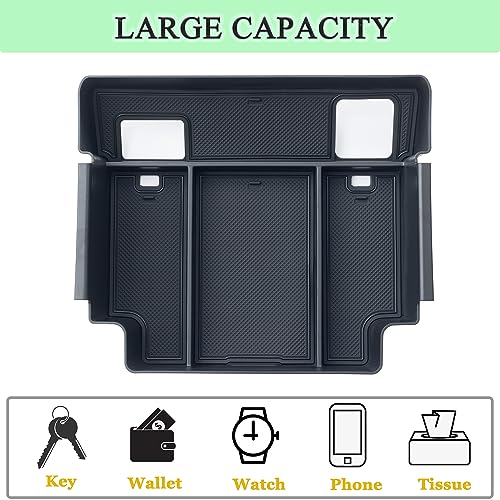 PIMCAR Full Center Console Organizer for 2022-2026 Refreshed Chevy Silverado/GMC Sierra 1500, 2024-2026 Silverado/Sierra 2500HD 3500HD (Full Console w/Bucket Seats ONLY) - color: 22-26 1500 Refreshed & 24-26 2500HD/3500HD Black