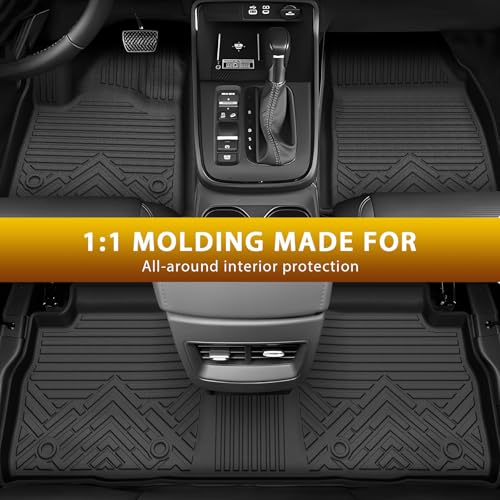 Powerty Floor Mats for 2024-2025 2026 Chevrolet Chevy Equinox EV Accessories (Non Fuel), All Weather Protection Anti-Slip and Waterproof Car Floor Liners for Equinox EV 3PCS - size: 2)Chevy Equinox EV｜24-26｜1st & 2nd Row