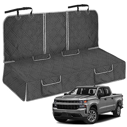 sportuli Dog Car Seat Cover Replace for Ford F150 and Dodge Ram 1500, 600D Oxford Cloth Heavy Duty Waterproof Non Slip Pet Truck Back Bench Seat Cover, Fit for All Full-Size Trucks (Full-Size Truck) - size: Full-Size Truck - Rear - Black