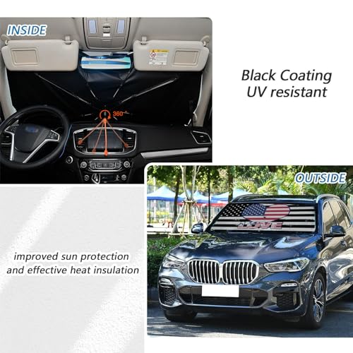 American Flag Heart Car Windshield Sun Shade Umbrella Car Windshield Foldable Car Umbrella Sun Shade Cover Car Visor Car Umbrella for SUV Truck Cars Sunshade - color: American Flag Heart