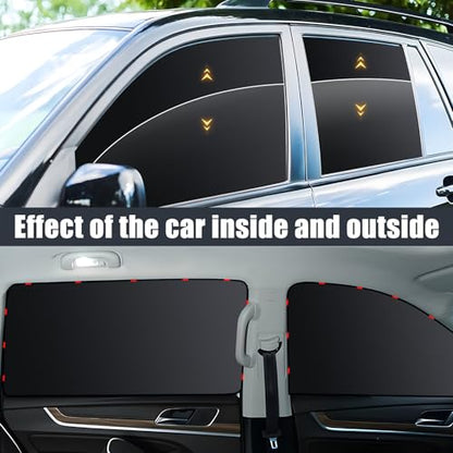 ZATOOTO Car Window Shades - 4 Pack Car Window Covers 99% UV Light Block Side Window Sun Shade Magnetic Curtains Keeps Cooler Privacy for Breastfeeding Taking a nap Camping - color: Black