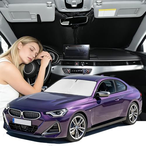 Windshield Sunshade for BMW 2-Series 2017-2021 Sun Shade Windshield Upgrade 4 Layers Blocks UV Rays Custom Fit 2-Series Car Window Shade Front Windshield Keep Cool Foldable Car Accessories - size: for BMW 2-Series 2017-2021
