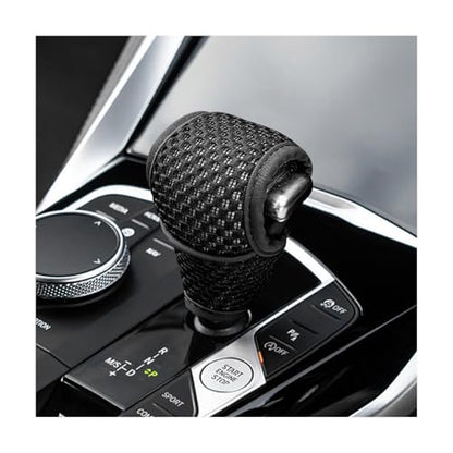 Car Gear Shift Knob Cover, Anti-Slip Manual Automatic Shifting Knob Gear Handle Stick Protection, Breathable Automotive Rod Lever Shifter Knobs Cover for SUV Truck RV (Black, Regular) - color: Black, size: Regular