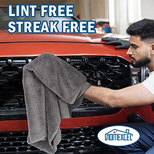 HOMEXCEL Professional Large Microfiber Car Drying Towels 2 Pack, Lint Free, Scratch Free, Highly Absorbent Drying Towel for Cars, SUVs, RVs, Trucks, and Boats,31" x 24",Grey - color: Grey