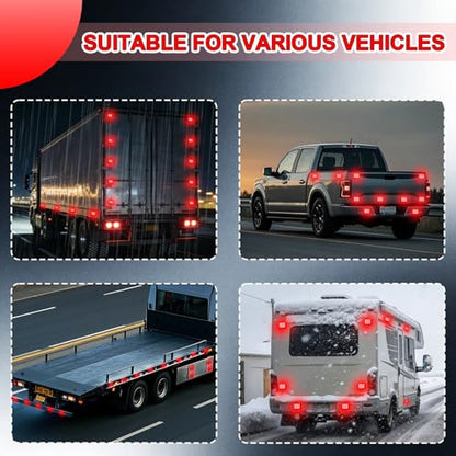 2PCS Red Magnetic Cube Strobe Lights, Rechargeable Portable High-Visibility Emergency Beacons Warning Lights with Multi-Mode & Waterproof for Trucks Vans Vehicles
