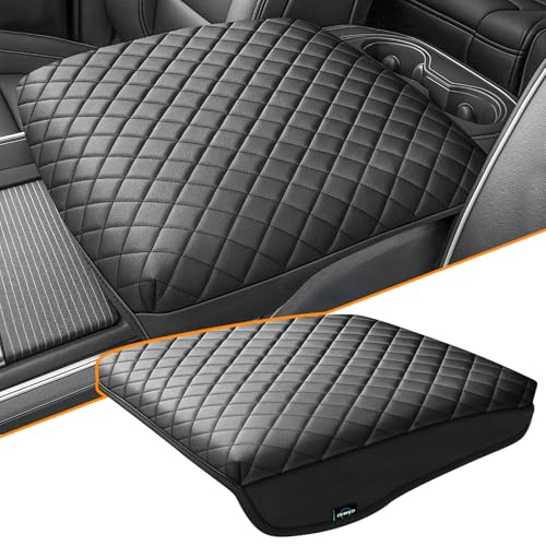 Center Console Cover Compatible with 2009-2025 Ram, Leather Arm Rest Armrest Cover for Car, Middle Console Cover, Full Protection Armrest Cover Lid Pad Cushion - style: C: Bucket Console 2009-2025 Ram Black Leather