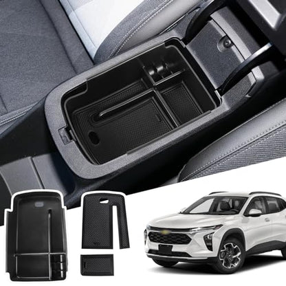 Center Console Organizer Tray Compatible with 2024 2025 2026 Chevy Trax and Buick Envista Armrest Storage Box Insert Storage Tray Secondary Interior Accessories