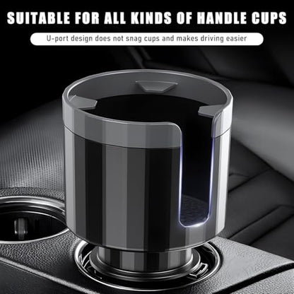 Yourkar Car Cup Holder Extender, Automotive Insert Cup Holder with Adjustable Base, Expandable Auto Adapter Accommodates Cups with Ears and Large Water Bottles, Car Accessories