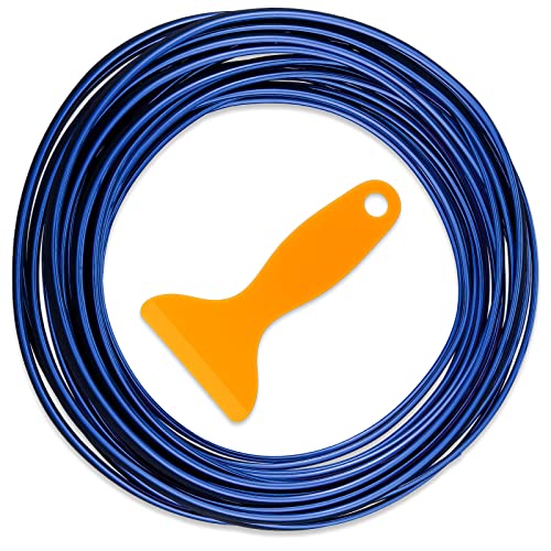 32 Feet Car Interior Moulding Trim Strips Universal Car Decoration Pinstriping Filler Insert Strips Dashboard Decorative DIY Flexible Garnish with Installing Tool(Simple Style,Blue) - color: Blue