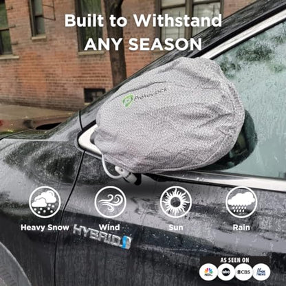 New & Improved ProKevLock Vehicle Side Mirror Covers Set with Anti-Theft Lock, UHMWPE, HPPE, 304 CRES Steel Mesh, Fits all Vehicles & Most Pickup Trucks, Protection from Ice, Bird Droppings, Version 3 - size: 16 x 9 x 5 Inches