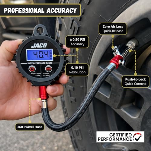 JACO ElitePro-X Digital Tire Pressure Gauge with Lightning Chuck - 100 PSI - size: 100 PSI