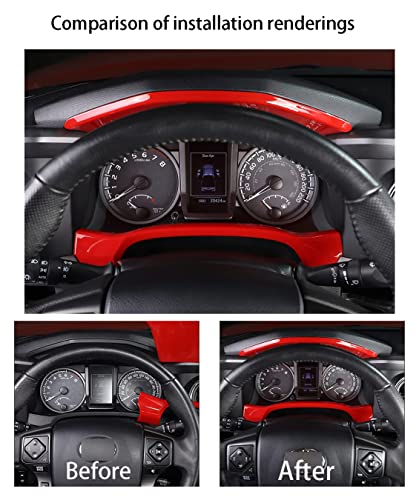 Car Accessories Fit for Toyota Tacoma 2016-2022 2023 Inner Look Central Console Dashboard Panel Cover Trim Frame (Red) ABS 2PCS - color: Red