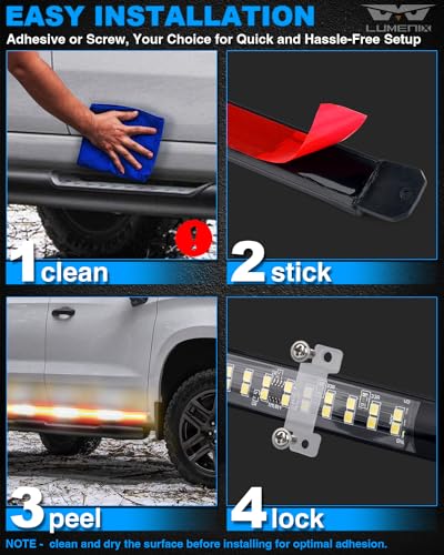 LUMENIX 2PCS 70 Inch Emergency Strobe Lights Strip LED Running Board Flexible Lights Bar Flashing Warning Hazard Safety Side Light for Law Enforcement Vehicles Trucks Pickups Volunteer- White Blue - color: White Blue