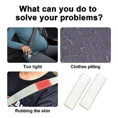 Ziciner 2 Packs Car Seatbelt Covers Shoulder Pad, Universal Soft Faux Sheepskin Shoulder Cover for Comfortable Driving, Fluffy Seat Belt Protector Help to Protect Your Neck and Shoulder (White) - color: White