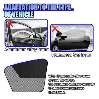 ZIMISI Car Window Shades, Magnetic Side Window Sun Shade Curtain, Half Blackout & Half See-Through UV Protection & Heat Blocking Car Window Screen, Vehicle Sun Shades for Driver Passenger (Front) - size: Front Windows
