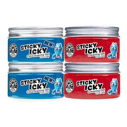 Chemical Guys Sticky Icky Car Cleaning Gel, Green Apple & Sweet Strawberry Scent - Detailing Kit, Car Dust Crevice Cleaner, Slime Auto Air Vent, Cleaning Putty for Keyboard Cleaner (4 Pack) - CJK1004 - size: 3.5 Ounce (Pack of 4), style: Various