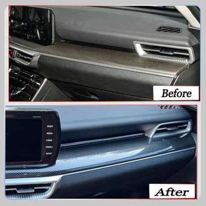 Center Contro Side Trim, for Kia K5 2021 2022 2023 2024, Dashboard Center Contro Trim Car Sport Accessories - Carbon Fiber - color: carbon fiber