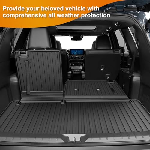 AOMSAZTO Floor Mats and Cargo Mat Compatible with 2024-2025 Toyota Grand Highlander (7 Seats Only): All Weather TPE Protection Full Set Grand Highlander Floor Liners (Not Fit Highlander) - style: 2024+ toyota grand highlander floor mats and cargo mat