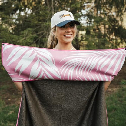 Sprints Athletic Running Towel, Full-Sized, Car Seat Cover - Performance Microfiber (Garden of Races Past - Pink) - color: Garden of Races Past Pink