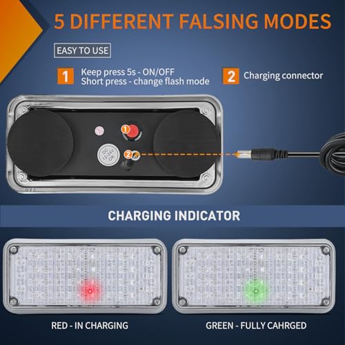 Nilight 2PCS 42LED Green Magnetic Strobe Lights Portable Warning Hazard Light Surface Mount Waterproof 5 Patterns for 12V 24V Cars Trucks Van Off Road Vehicles ATV - color: 42LED Green