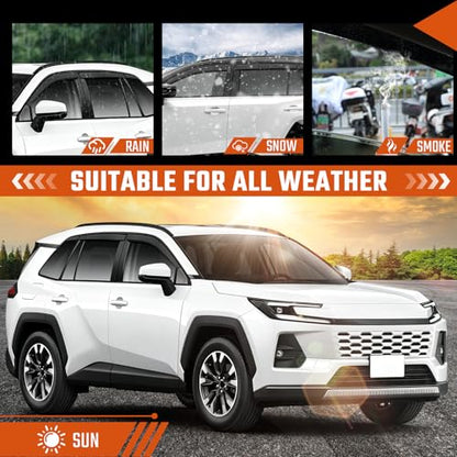 Rain Guards Compatible with Toyota RAV4 2026 2027, Tape-on Durable Side Sun Wind Window Deflectors, 2026-2027 RAV4 Rain Guard Black 6 PCS - size: Fit for Toyota Rav4 2026-2027