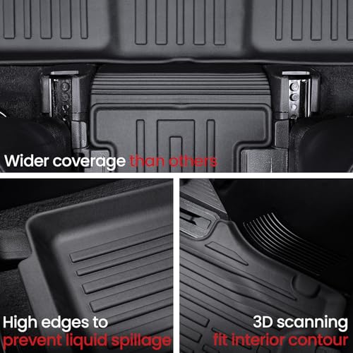 Floor Mats Cargo Mat with Backrest Mats for 2020-2025 Kia Telluride 7/8 Passenger Car Mats Accessories, All Weather TPE Protectors Cargo Liner Seat Back Covers(Floor Mats+2-in-1 Cargo Mat) - size: Floor Mats + 2-in-1 Cargo Mat