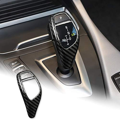 AIRSPEED Carbon Fiber Car Gear Shift Knob Cover Interior Trim for BMW F20 F21 F22 F23 F30 F32 F33 F34 F35 F36 F06 F12 F13 F25 F26 F15 F16 I8 Accessories - style: Style C